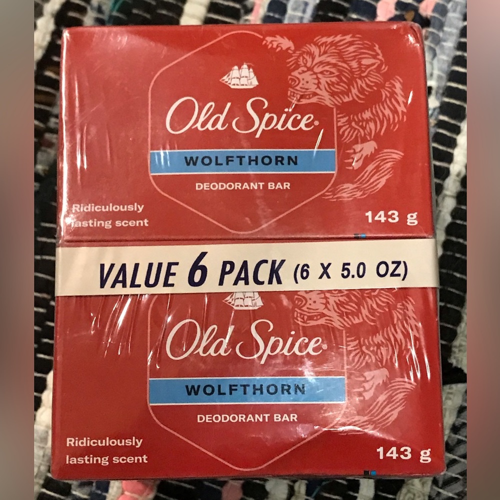 6 Pack Old Spice Wolfthorn Bar Soap Six 5oz Bars New Discontinued Scent 30 oz